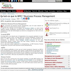 Qu'est-ce que le BPM ? Business Process Management, gestion des processus metiers