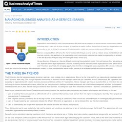 Managing Business Analysis-as-a-Service (BAaaS)