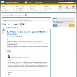 Community Network Forums: SAP Business one Manual / Documentation ...
