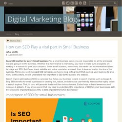 How can SEO Play a vital part in Small Business - Digital Marketing Blog : powered by Doodlekit