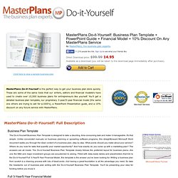 Start your business plan now - with MasterPlans Do-it-Yourself