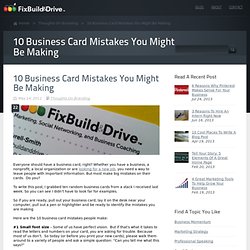 10 Business Card Mistakes You Might Be Making