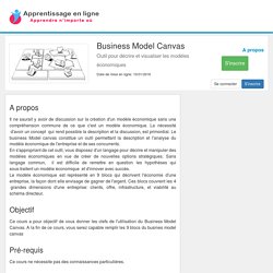 Business Model Canvas Cours en ligne - MOOC