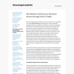 Get Details to Enlist your Business online through Find a Tradie - OnestoptradeNz
