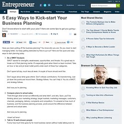 5 Easy Ways to Kick-start Your Business Planning - Business Plan Strategy