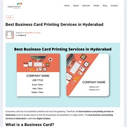 Best Business Card Printing Service in Hyderabad - Visual Catalyst