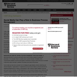 Social Media Can Play a Role in Business Process Management - Mark Pearson