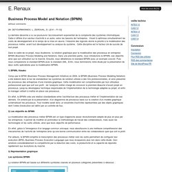 Business Process Model and Notation (BPMN) at E. Renaux