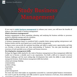 Study Business Management