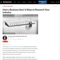 Have a Business Idea? 6 Ways to Research Your Industry.