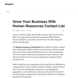 Grow Your Business With Human Resources Contact List