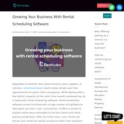 Growing Your Business With Rental Scheduling Software - RentCubo