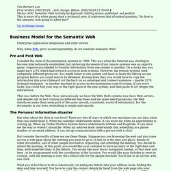 Business Model for the Semantic Web - Design Issues