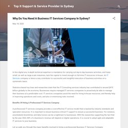 Why Do You Need A Business IT Services Company In Sydney?