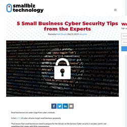5 Small Business Cyber Security Tips from the Experts - Smallbiztechnology.com