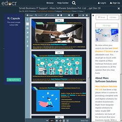 Most Dependable Small Business IT Support - Mass Software Solutions Pvt. Ltd.