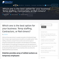 Which one is the best option for your business:Temp staffing, Contractors, or Part-timers?