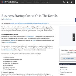 Business Startup Costs: It's In The Details