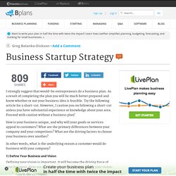 Business Startup Strategy