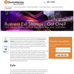 Business Exit Strategy : Got One?