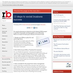 13 steps to social business success