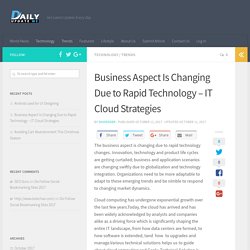 Business Aspect Is Changing Due to Rapid Technology - IT Cloud Strategies