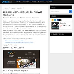 20 High Quality Free Business PSD Web Templates