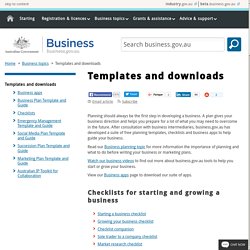 business.gov.au planning templates