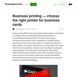 Business printing - choose the right printer for business cards