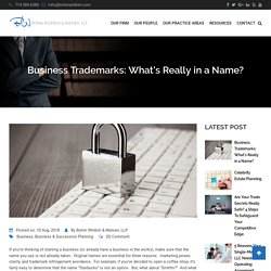 Business Trademarks: What's Really in a Name?