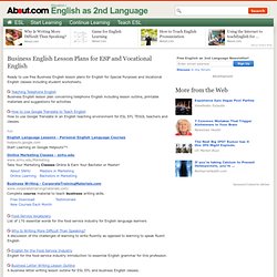 Free Business English Lesson Plans for ESP and Vocational English Setttings