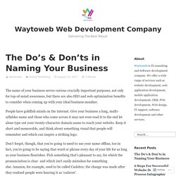 The Do’s & Don’ts in Naming Your Business