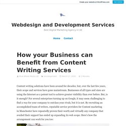 How your Business can Benefit from Content Writing Services