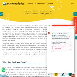 Business Thesis Writing Service UK