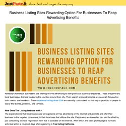 Business Listing Sites Rewarding Option For Businesses To Reap Advertising Benefits