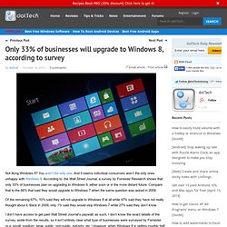 Only 33% of businesses will upgrade to Windows 8, according to survey