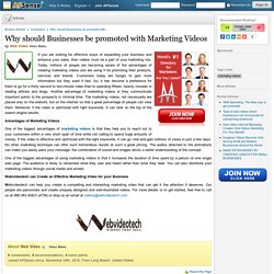 Why should Businesses be promoted with Marketing Videos by Web Video