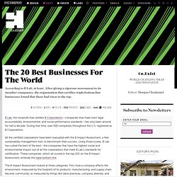 The 20 Best Businesses For The World