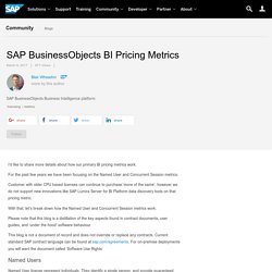 SAP BusinessObjects BI Pricing Metrics