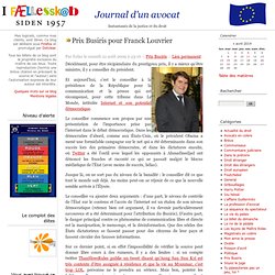 Prix Busiris pour Franck Louvrier - Journal d&#039;un avocat