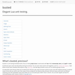busted : Elegant Lua unit testing, by Olivine-Labs