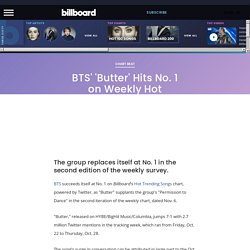 BTS' 'Butter' Hits No. 1 on Weekly Hot Trending Songs