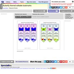 Butterfly-themed editable bookmarks (SB9807)