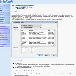 CustomExplorerToolbar - Add Copy/Cut/Paste buttons to the Explorer toolbar of Windows 7