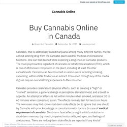 Buy Cannabis Online in Canada – Cannabis Online