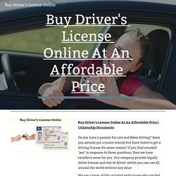 Buy Driver's License Online At An Affordable Price!