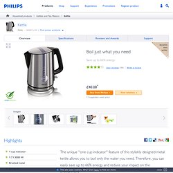Philips - Kettle 1.7 l 3000 W 1 cup ind. brushed metal - HD4671/20 - Kettle - Kettles and Tea Makers - Household products