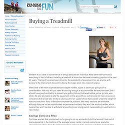 Buying a Treadmill - Running For Fun