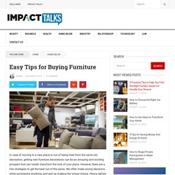 Easy Tips for Buying Furniture