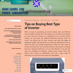 Tips on Buying Best Type of Inverter – Luminouseshop